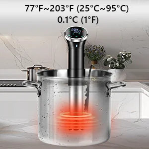 HoldPeak H4-S015 1100W Sous Vide Immersion Circulator ±0.1°C Precision Timer 360° Circulation Low Temp Slow Cooking Machine