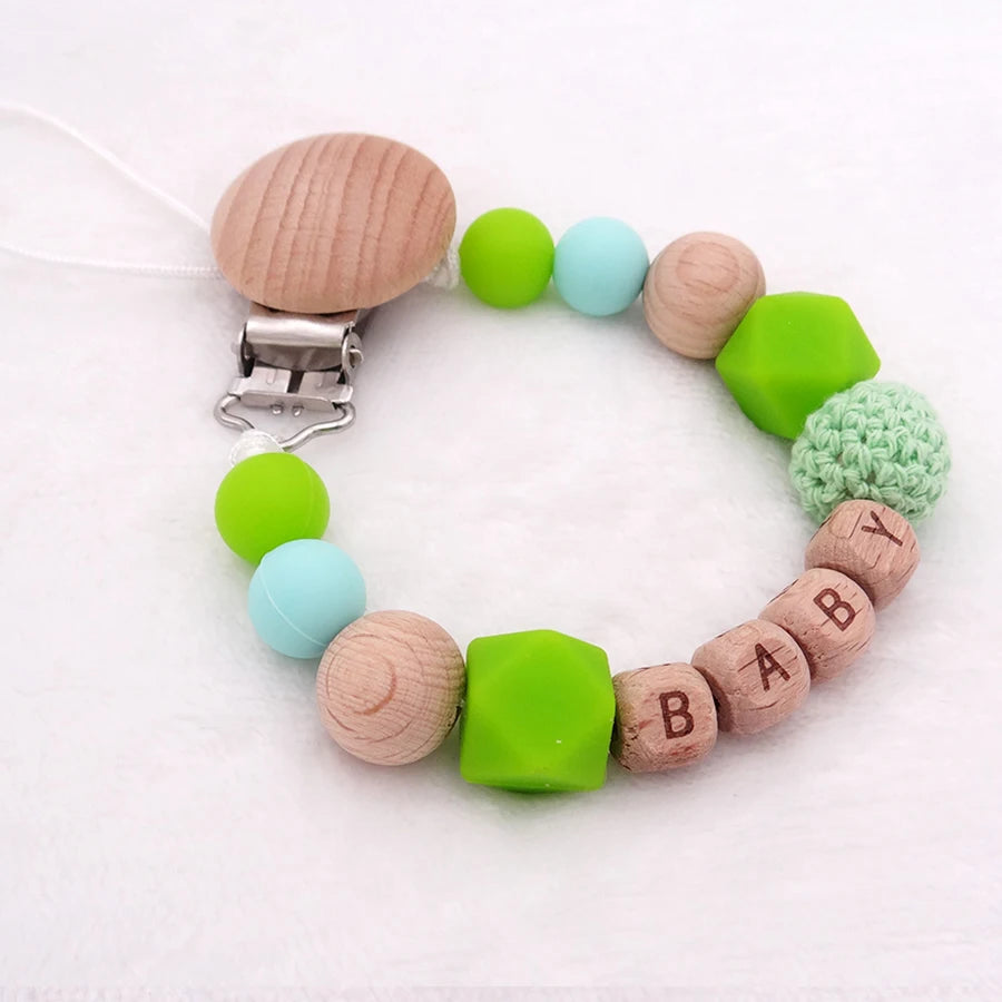 New Baby Pacifier Clips Personalized Name Teethers Toys Dummy Nipples Holder Clip Chain Babies Accessories Newborn Gifts Custom
