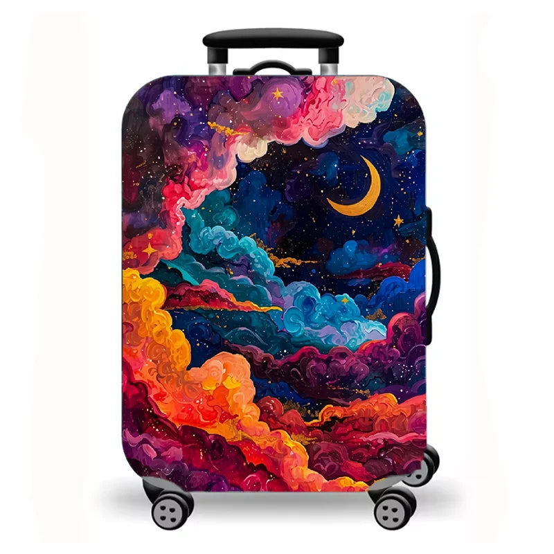 Luggage Cover, Galaxy Space Print Stretch Suitcase Protector for Travel, 10 Styles Universe Nebula Art