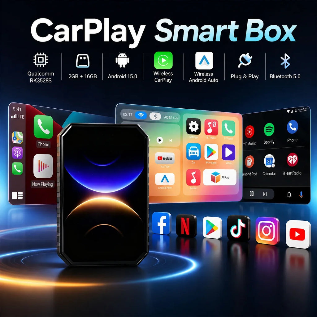 CarRocket Android 15 Carplay Smart Ai Box Wireless Android Auto Adpater For Youtube Netflix For Lexus Frod Toyota VW Benz Kia MG