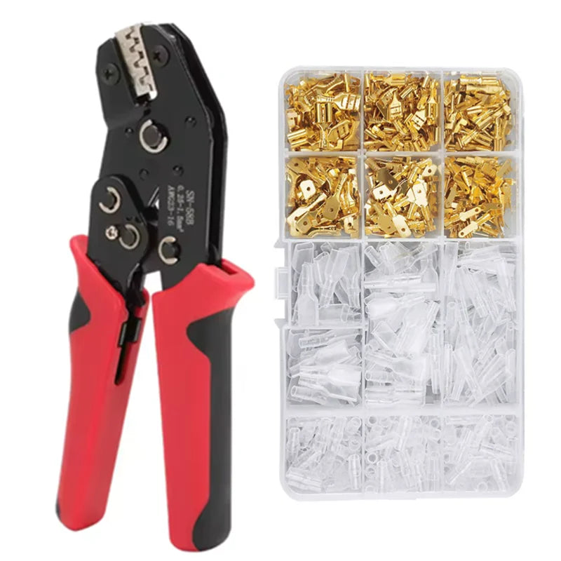 Ratchet Crimping Tool SN-58B Crimp Pliers XH2.54/DuPont2.54/2.8/4.8/6.3/uninsulated/ferrule JST terminals 0.5-1.5mm ²/ AWG23-16