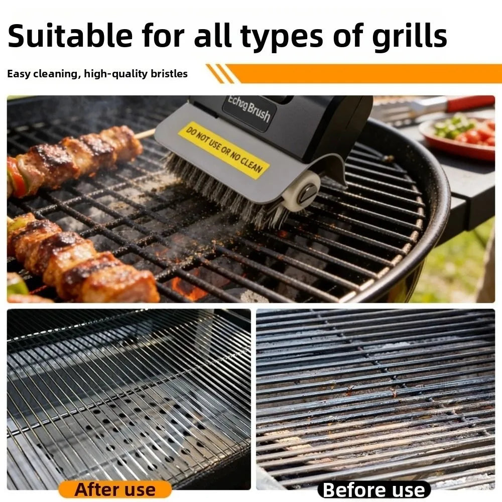 Portable Electric Grill Brush High Speed Handheld Roller Grill Cleaner Brush Detachable Efficient BBQ Cleaning Brush