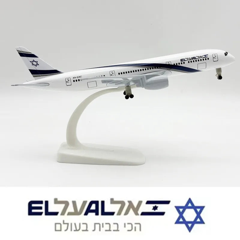20CM Diecast Metal B-787 El Al Air Airlines Aircraft Israel Model Alloy Airplane With Landing Gear Stand Collection Display Gift