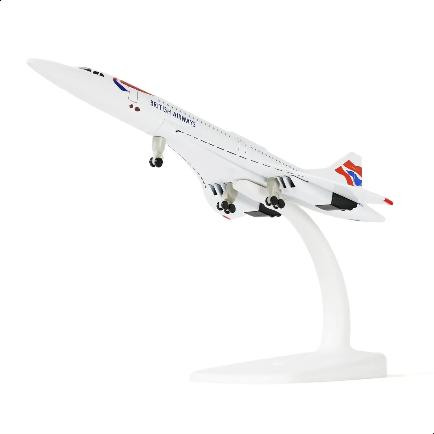 1/300 Concorde for British Airways Diecast Metal Airplane Model Toy Kit with Wheels Display Stand for Collections and Displays