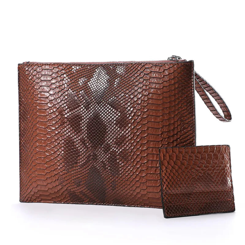 Snake Pattern Women Enveloppe Bags PU Leather Women's Clutch Bag Brand Design Party Clutches for Ladies Wallet Free Card Bag