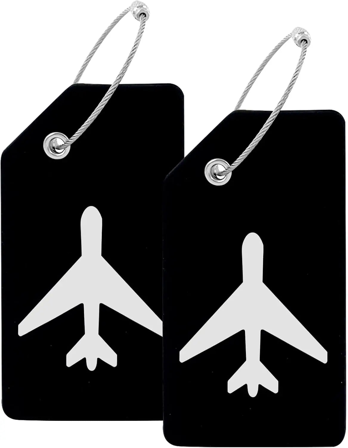 2 Pack Airplane Silicone Luggage Tags for Suitcases Travel Bag Tags for Luggage Baggage Suitcase Tags with Privacy Name ID Card