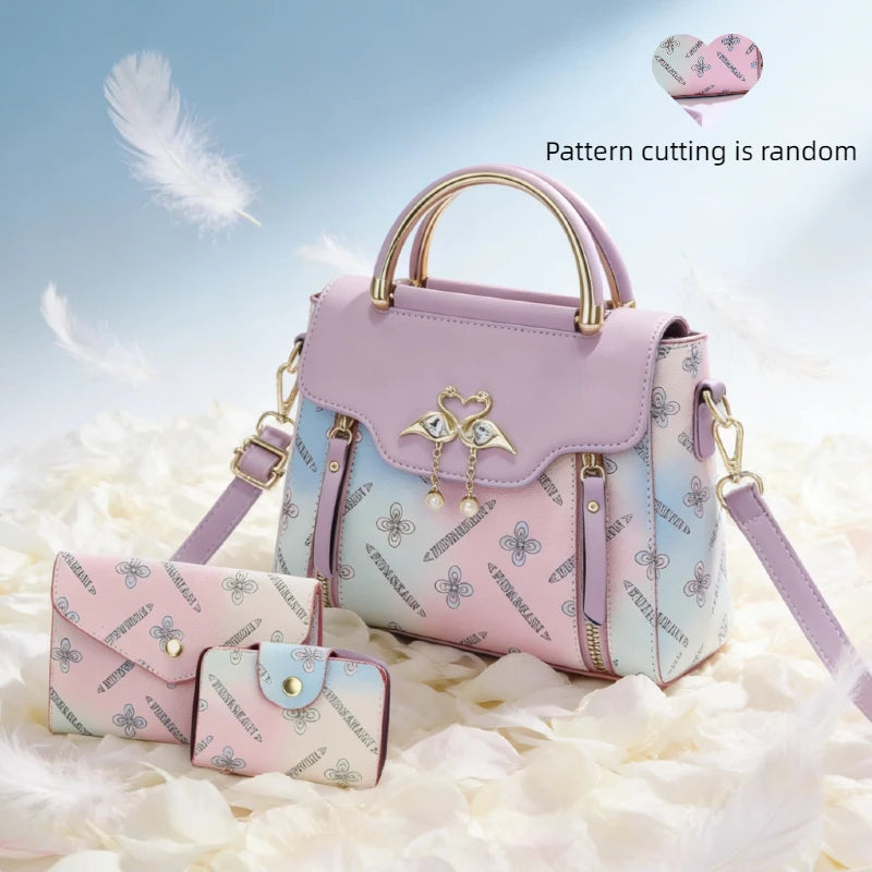 Colorful handbags, gradient messenger bag, small square bag, swan bag, shoulder bag, beautiful women's bag, colorful ladies' bag