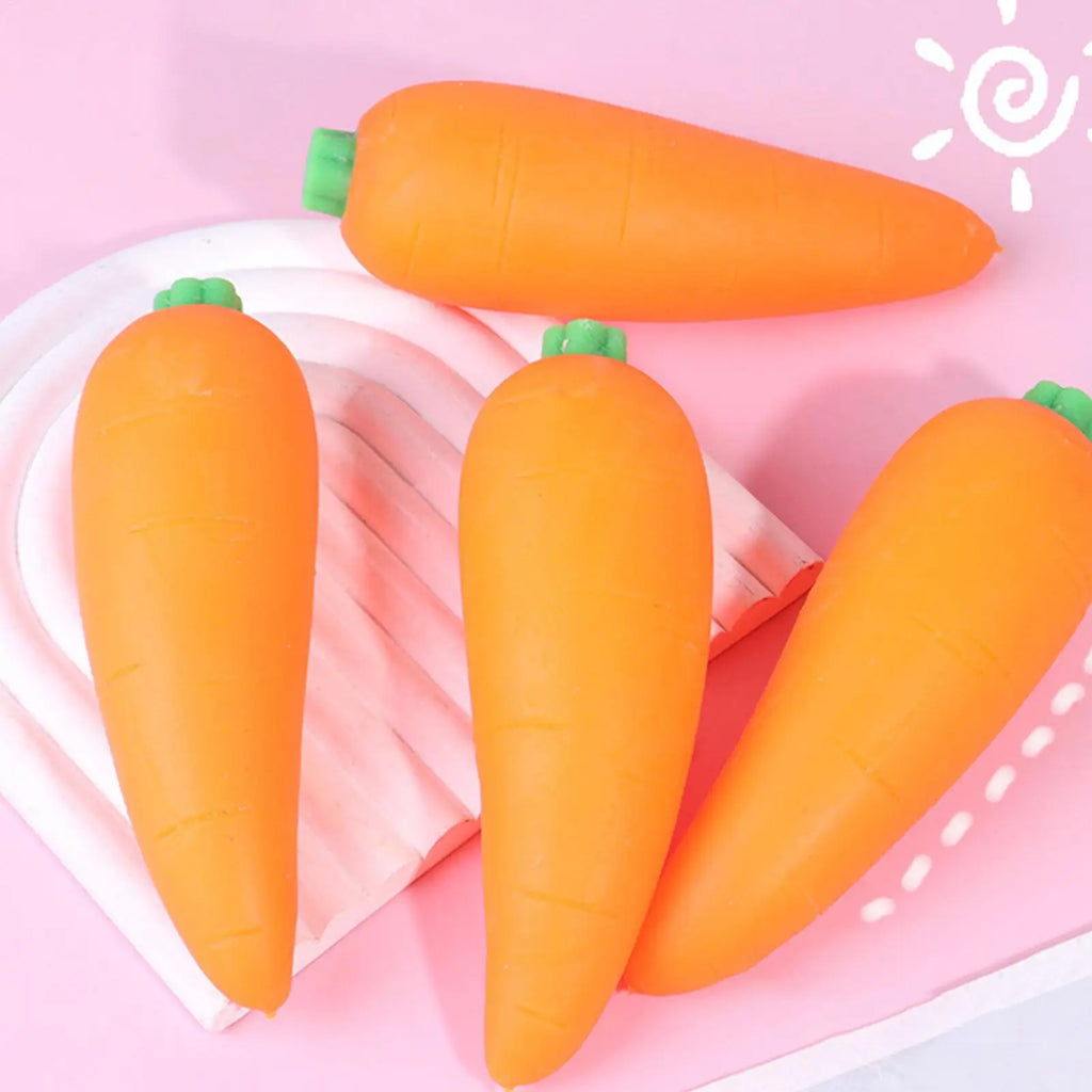 Carrot Squeeze Toy Giant Slow Rising Vegetable Stress Ball Sensory Fidget Toy Calming Novelty Home School Travel Relief
