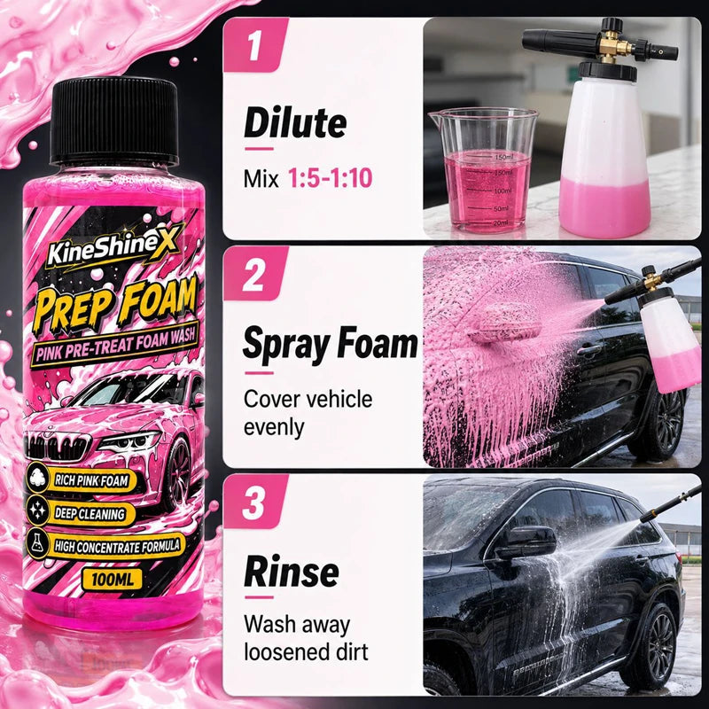 Pink Magic Foam Car Wash Shampoo Car High Concentration Sediment Pre-washed Off Wash Car Wash Soap Super Foam Cleaner X1 ﻿