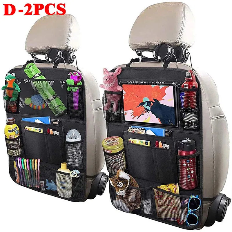 Multi-functional Car Seat Back Pocket Storage Bag with Tablet Holder Travel Protector Car Seat Organizer for Kids Travel