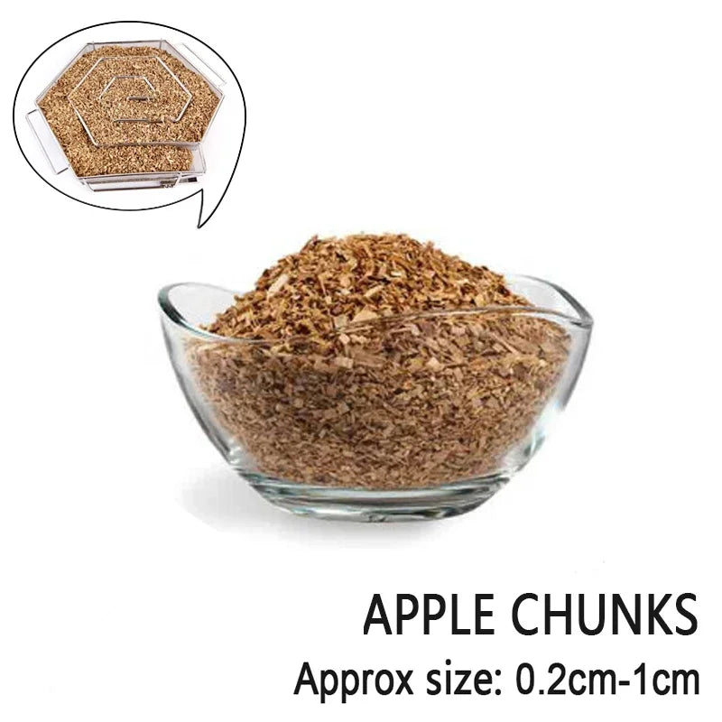 500g Apple Wood Pellets BBQ Flavoring Chips Kiln Dried Sawdus Specialty Wooden Chunks for Barbecue Smoker Grill Bacon Fish Meat