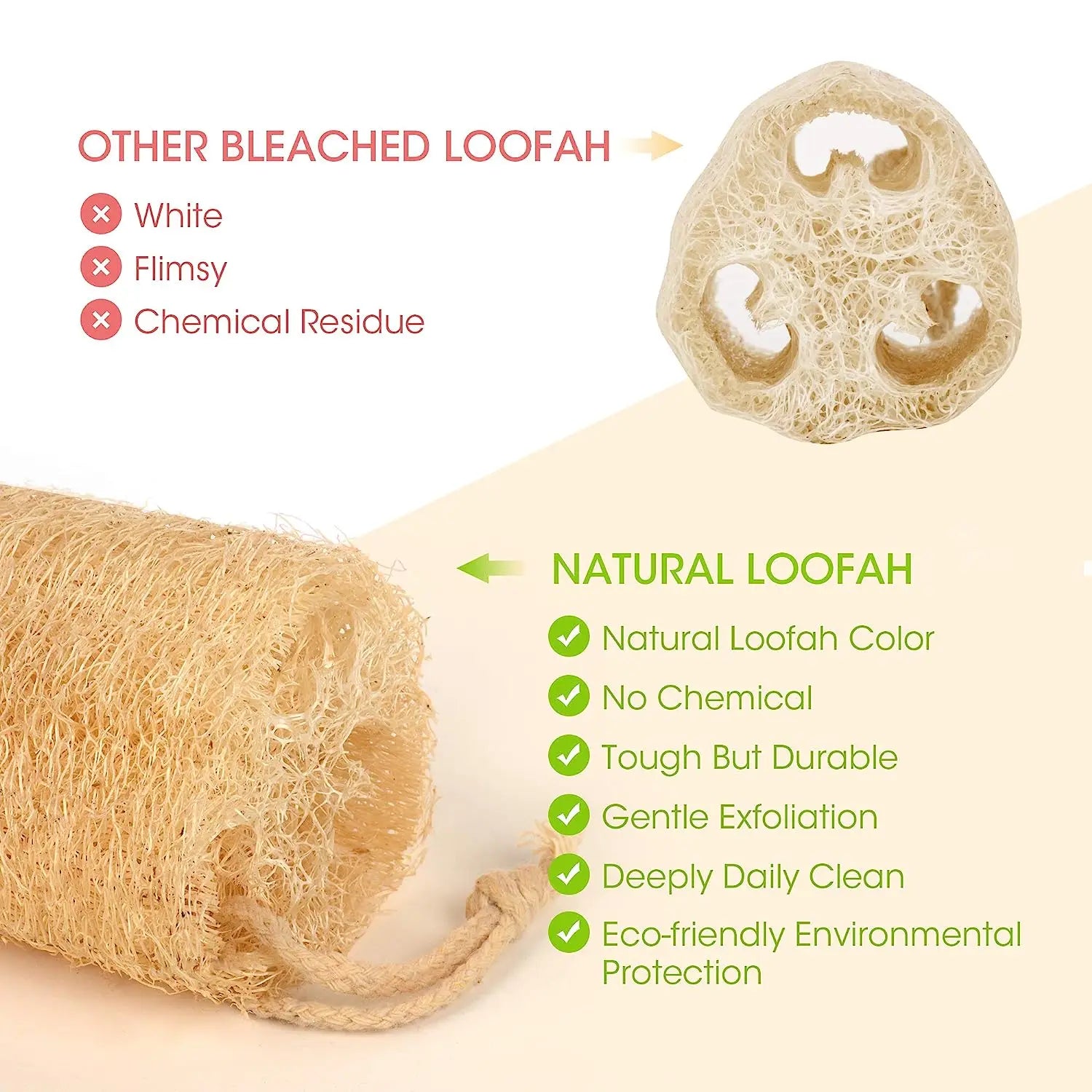 4pcs Full Loofah Natural Exfoliating Biodegradable Loofah Sponge Cellulose Brush Natural Shower Sponge For Kitchen Bathroom