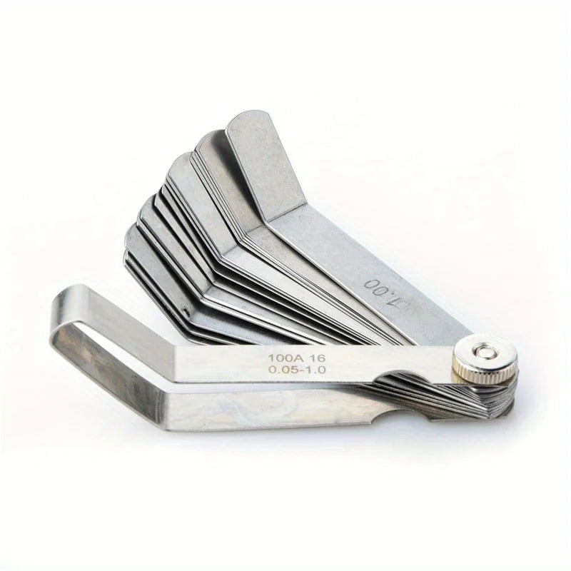1pc 16 Blades Feeler Gauge Carbon Steel Metric Imperial 0.05-1.00mm Gap Filler Tune Up Thickness Set Gage Measurment Tools