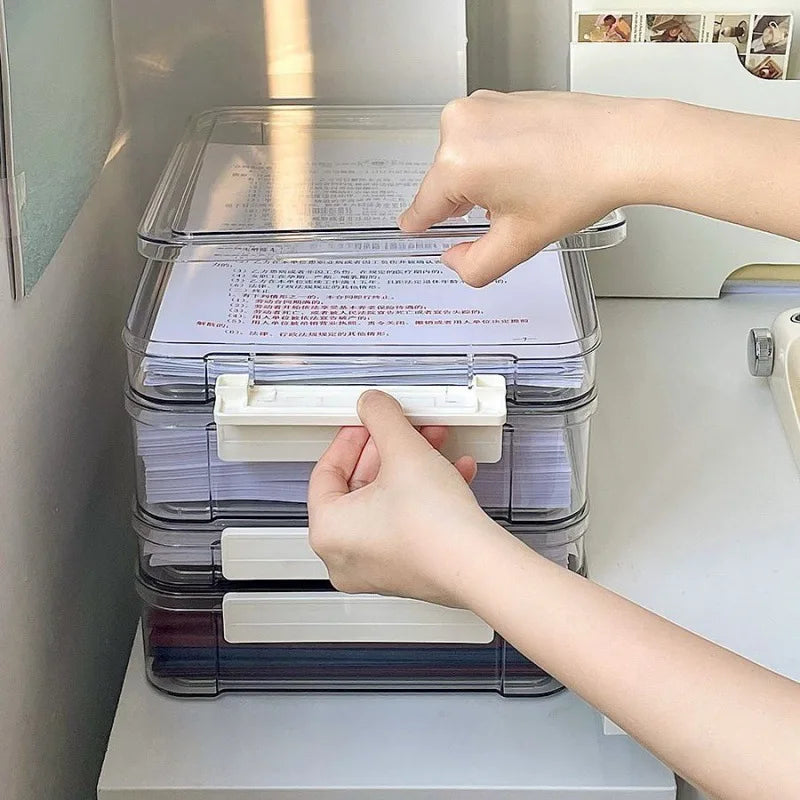 1pc/Test paper file sorting box Account book storage box A4 paper certificate storage box.