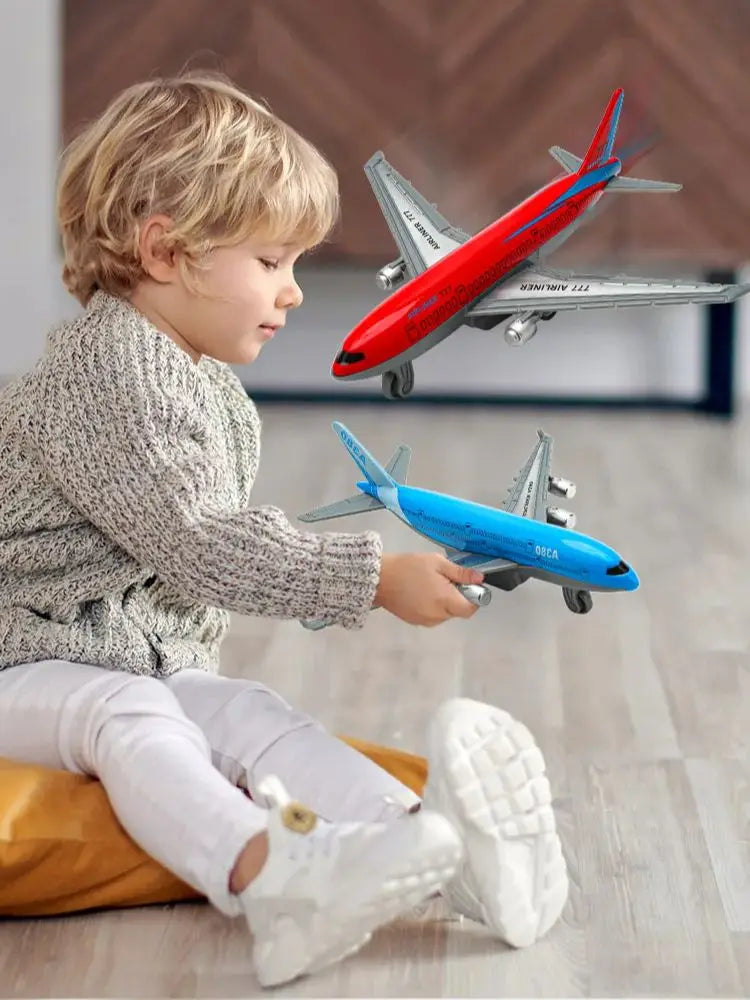 2pc B777 A380 Miniature Airplane Model For Boys Toys Kids Gift Simulation Metal Scale Aircraft Diecast Collectible Toy Aviation