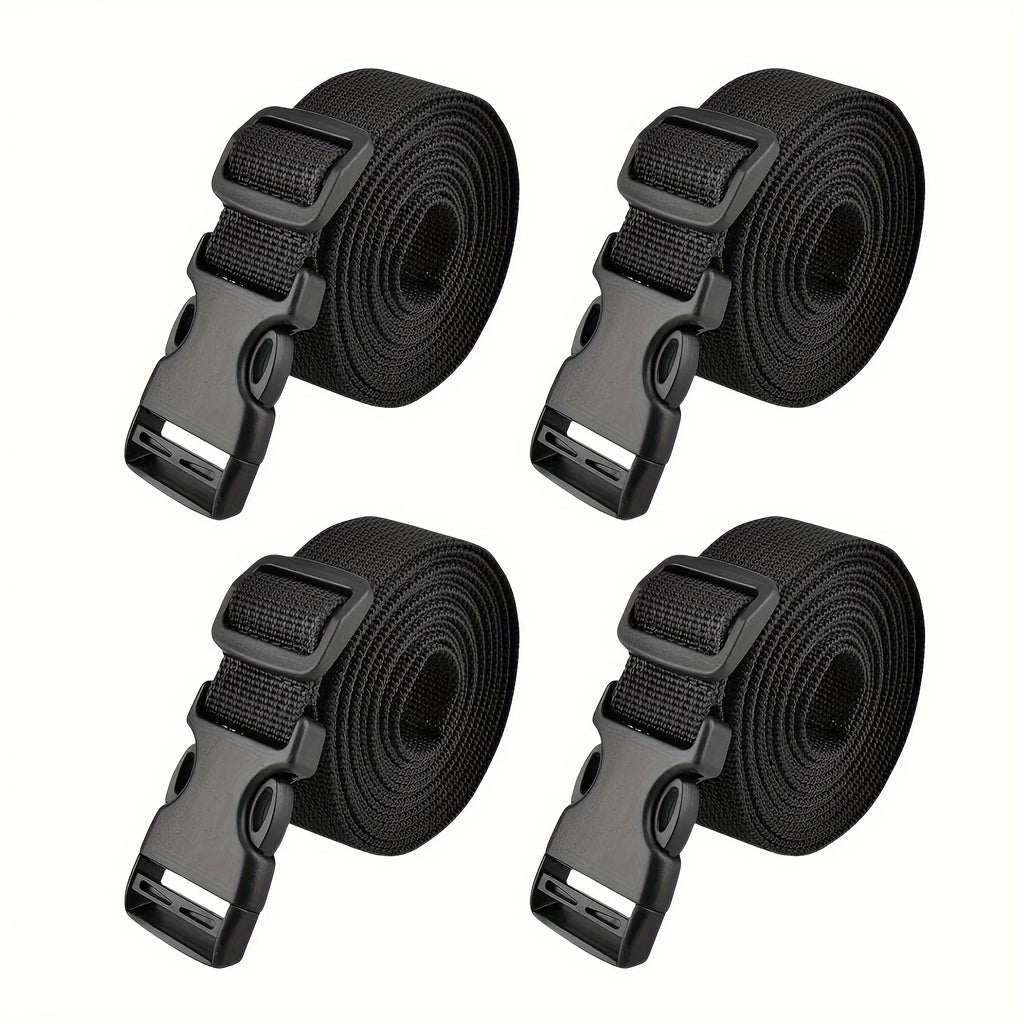 4pcs Adjustable Luggage Straps, Reusable Nylon Fasteners for Suitcase, Travel Packing, Bike Rack, Tent, Backpack, Cargo Securing