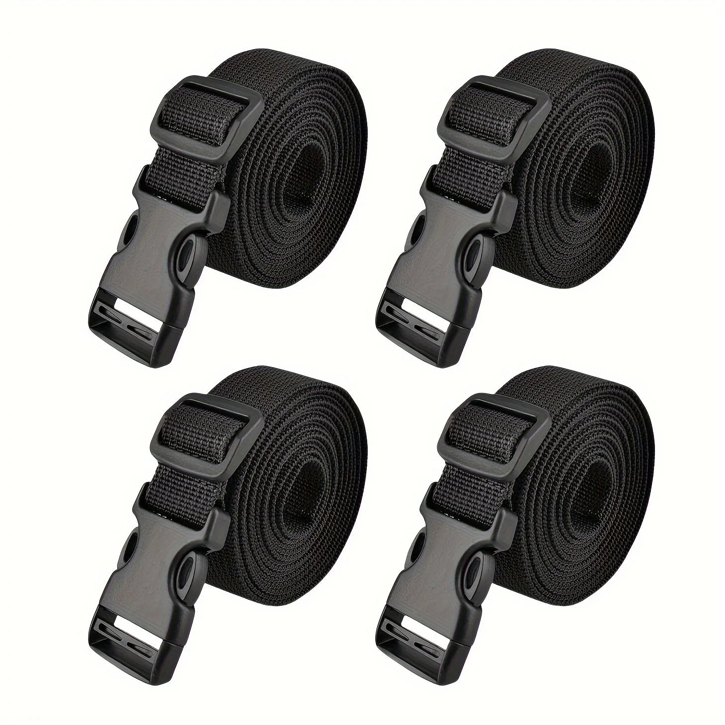 4pcs Adjustable Luggage Straps, Reusable Nylon Fasteners for Suitcase, Travel Packing, Bike Rack, Tent, Backpack, Cargo Securing