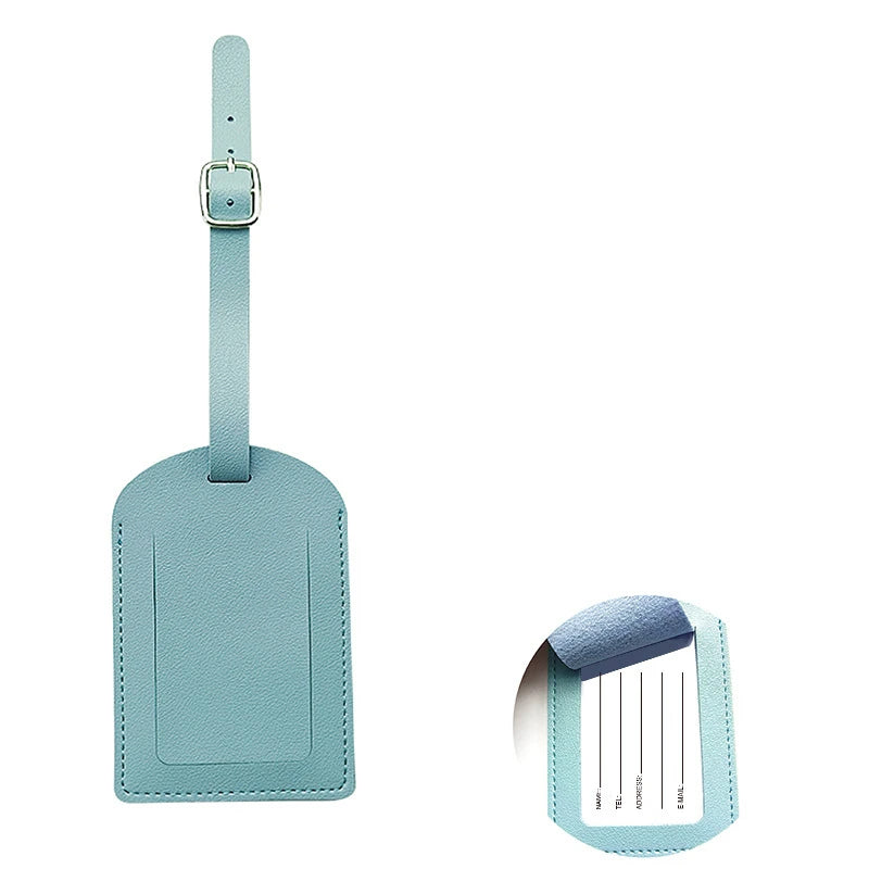 Women Men PU Leather Luggage Tag Suitcase Identifier Label Baggage Boarding Bag Tag Name ID Address Holder Travel Accessorie