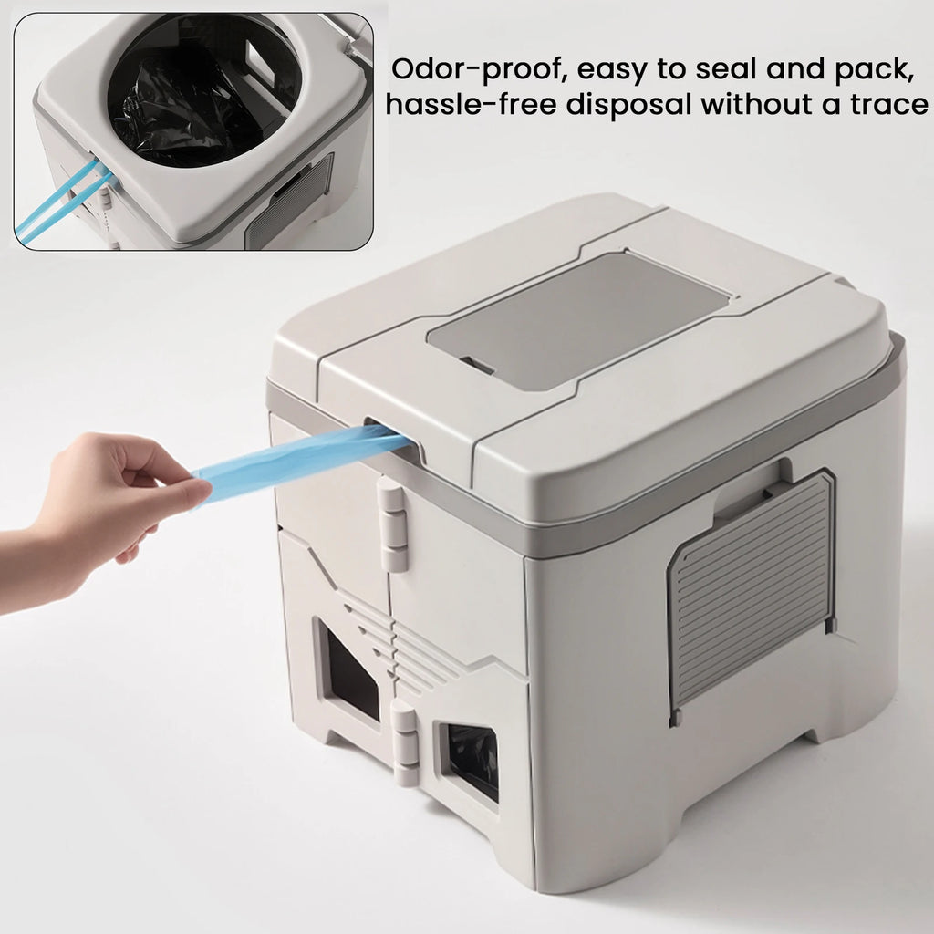 Portable Folding Toilet for Car Camping Foldable Travel Potty with Lid Odor-proof Outdoor Mobile Toilet Emergency Toilet Stool