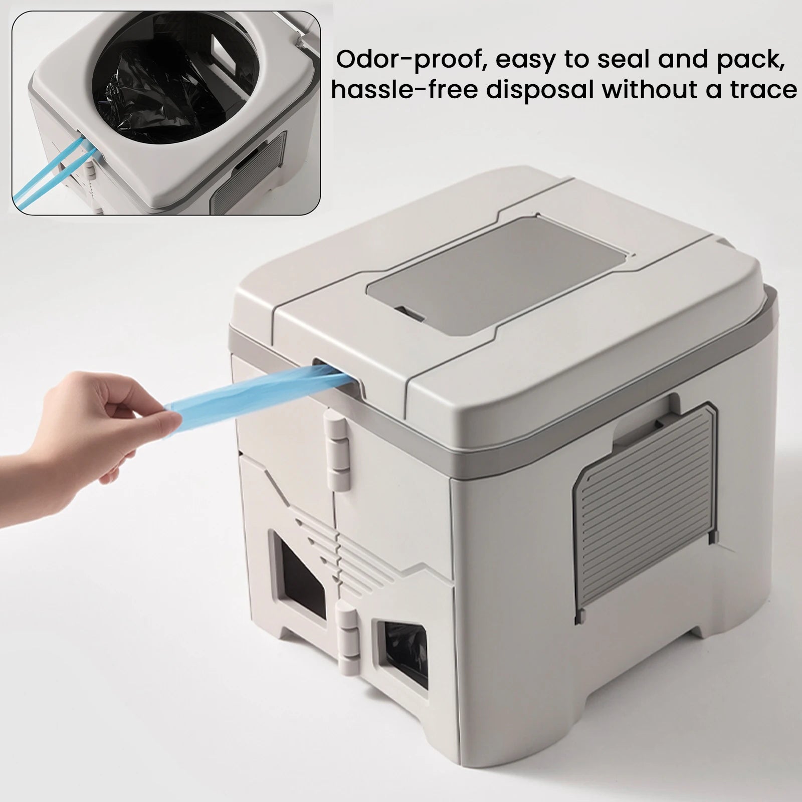 Portable Folding Toilet for Car Camping Foldable Travel Potty with Lid Odor-proof Outdoor Mobile Toilet Emergency Toilet Stool
