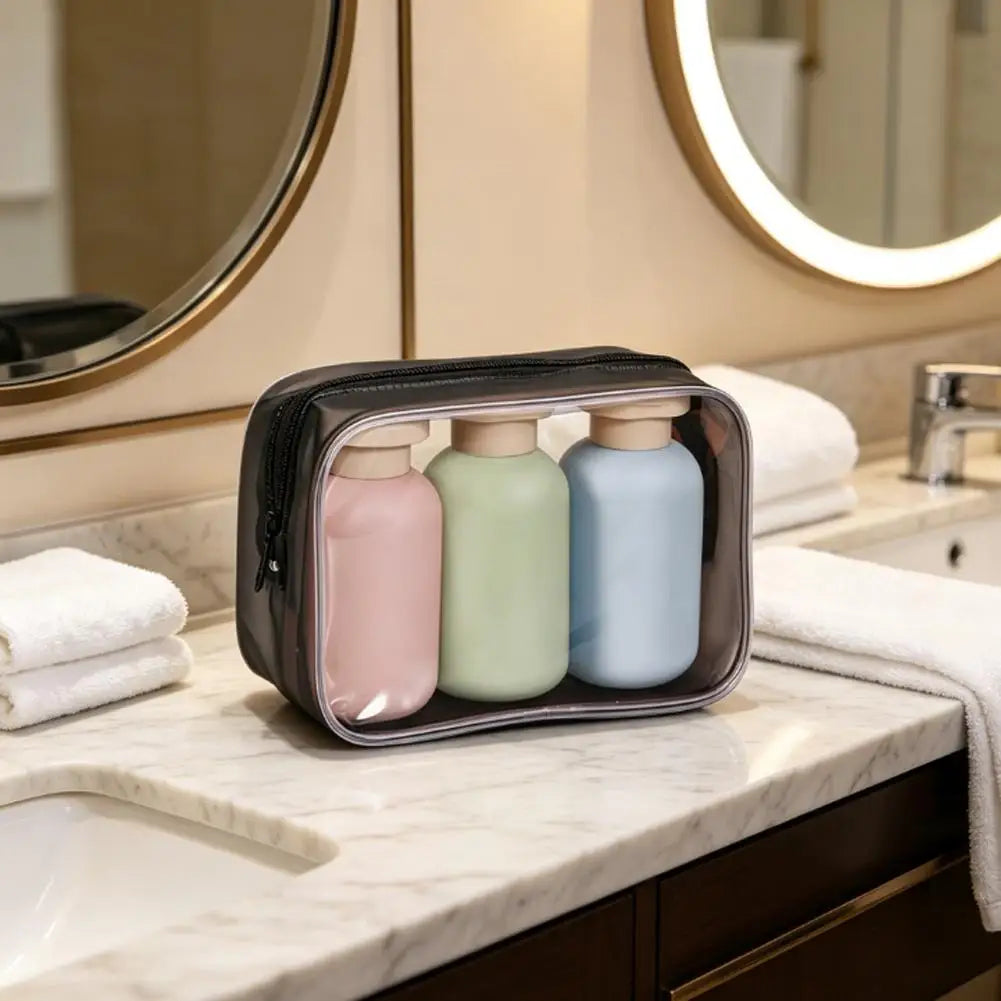 3PCS Abs Refillable Bottlesoft Silicone Lotion Container Squeeze Tube Empty Dispenser Portable Travel-Sized Refillable Bottles