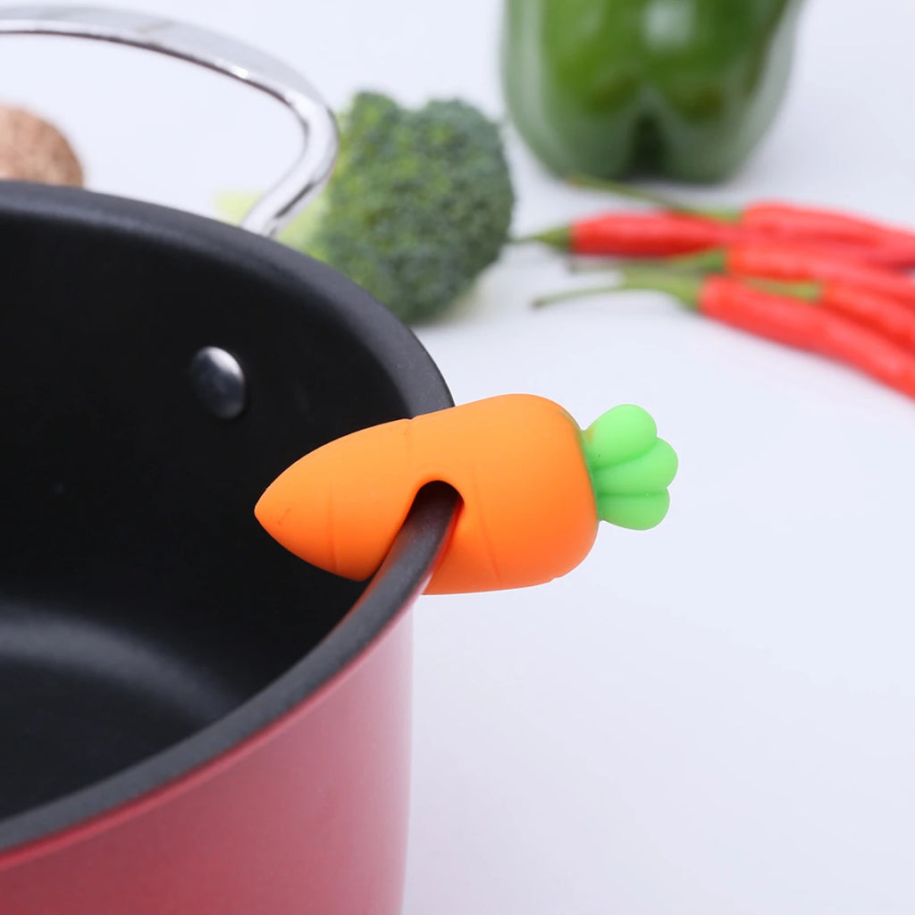 Silicone carrot pot lid lifting anti overflow device, practical kitchen tool
