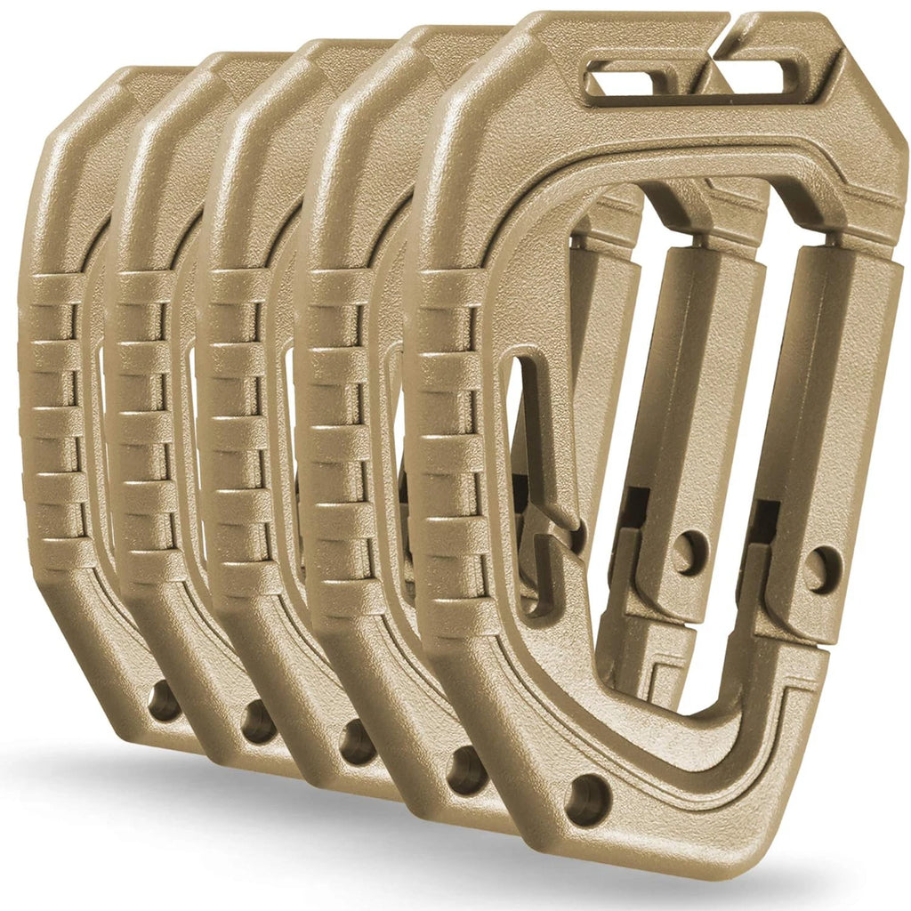 5Pcs Plastic Tactical Carabiners Fast Spring Hard Hook Buckle D-Clip For Molle Webbing Accessories Backpack/Vest/Belt