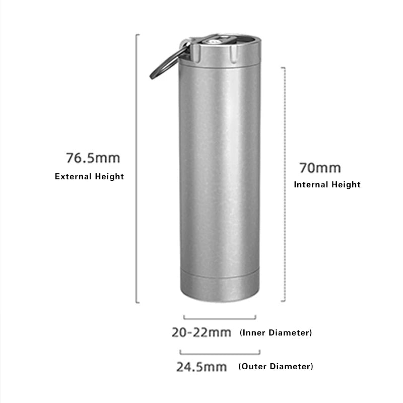 Titanium Alloy Waterproof Sealed Medicine Bottle Multi-Functional Toothpick Case Portable Travel Storage Box Outdoor EDC Tool