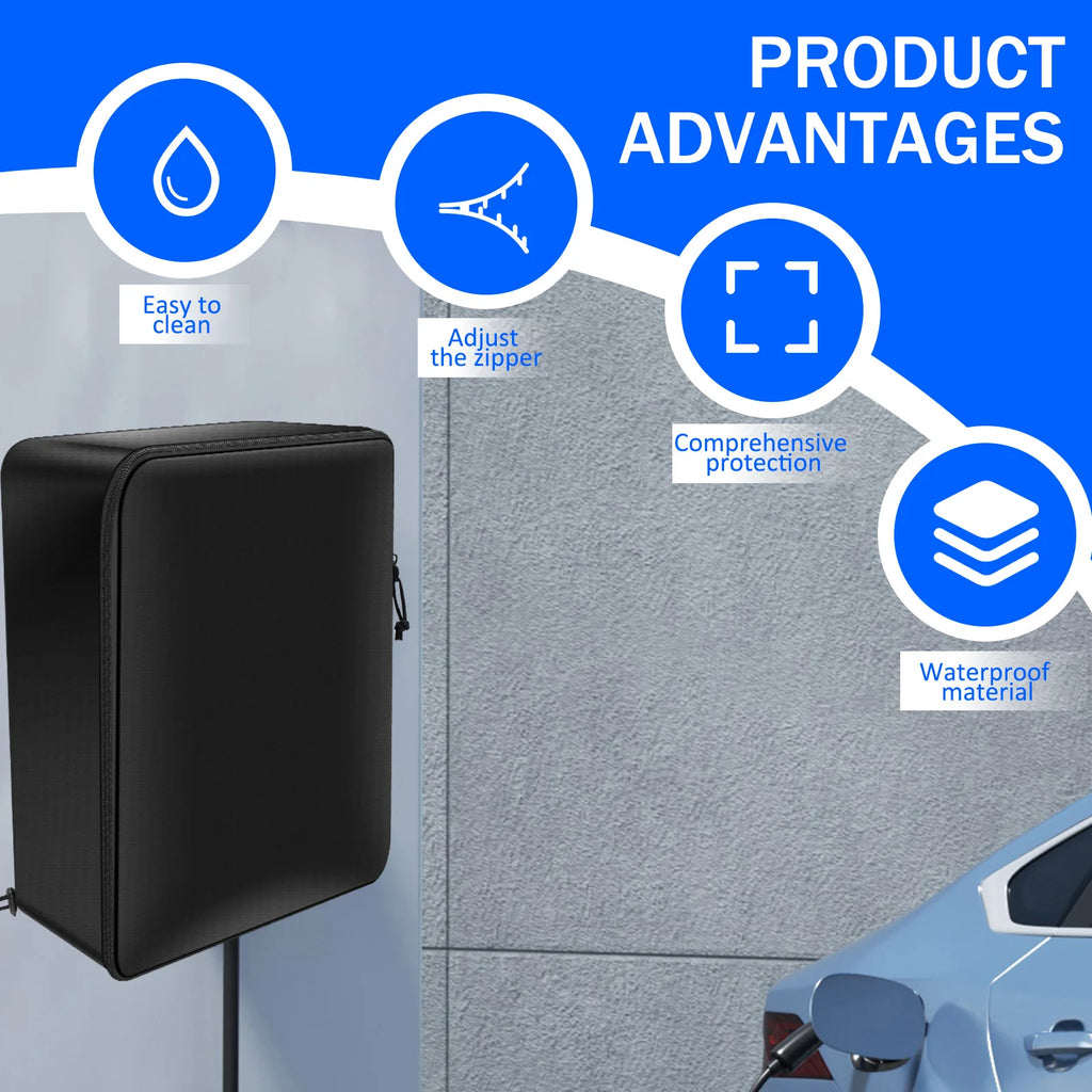 EV Charging Station Cover Oxford Waterproof Dust Electric Vehicle Charger Protector with Adjustable Zipper EV Charger Rain Cover