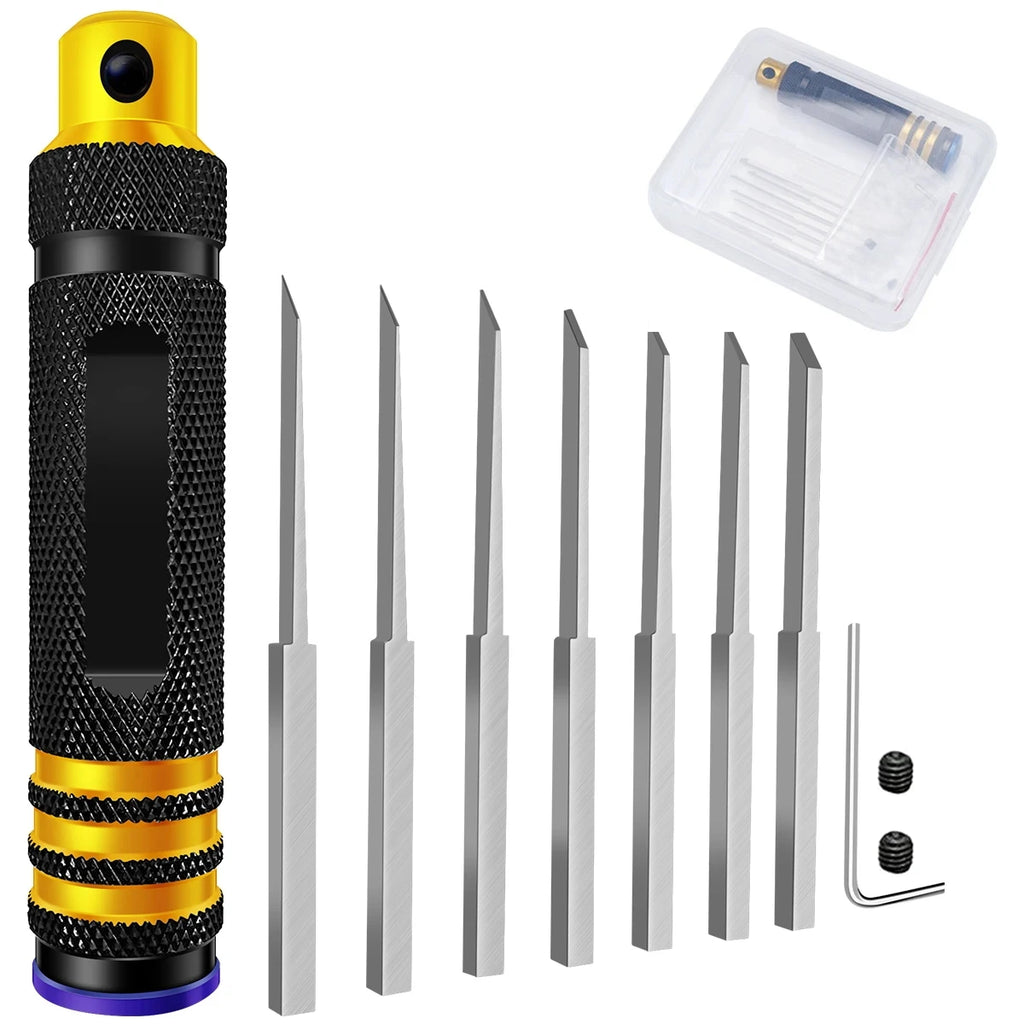Model Chisel With Blades Gundam Resin Carved Scribe Line Hobby Cutting Tool Chisel 7 Blades Tools For RC Car / Drone Repairing