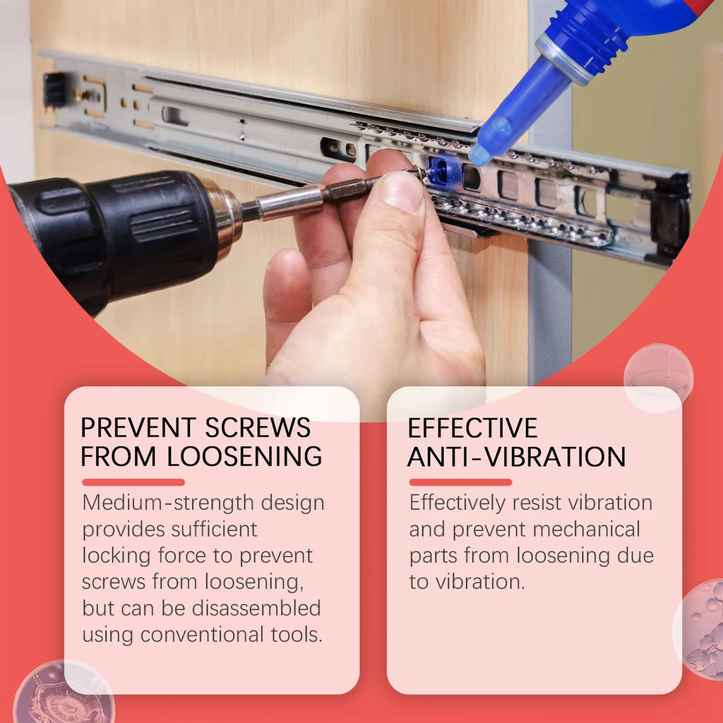 7PCS Threadlocker Screw Glue Quickly Cured Thread Locking Agent Anaerobic Adhesive Corrosion-Resistant Anti-Loosening Glue