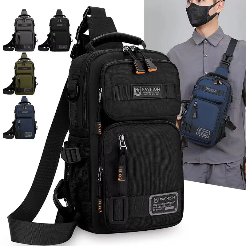 Men's Camping Waist Pack Chest Bag Oxford Crossbody Bags For Men Casual Bag Handbag Male Outdoor Hiking Climbing Travel Backpack