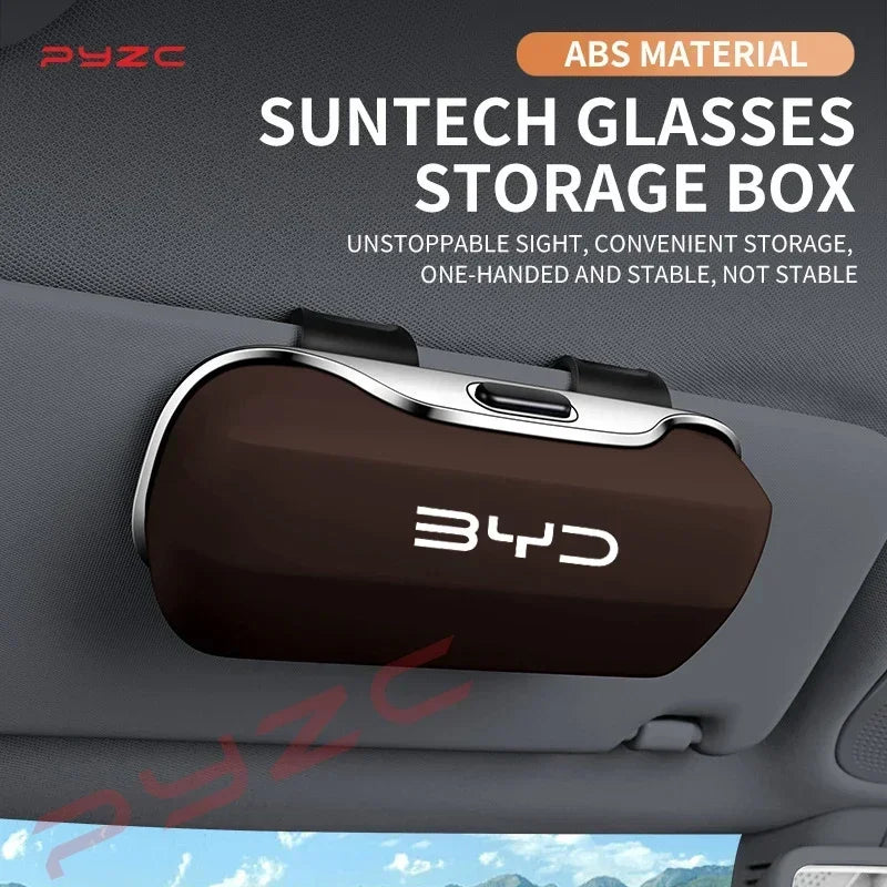 For BYD Leopard 8 Dolphin Atto 3 Han Seal U Tang Song Yuan Accessories Car Visor Sunglasses Glasses Case Glasses Holder Clip Box