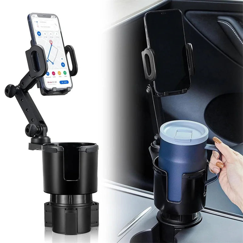 1PC With Phone Holder, Storage Box Tray, Car Accessories Adjustable Universal Car Cup Holders Drink Holder Expander Adapter