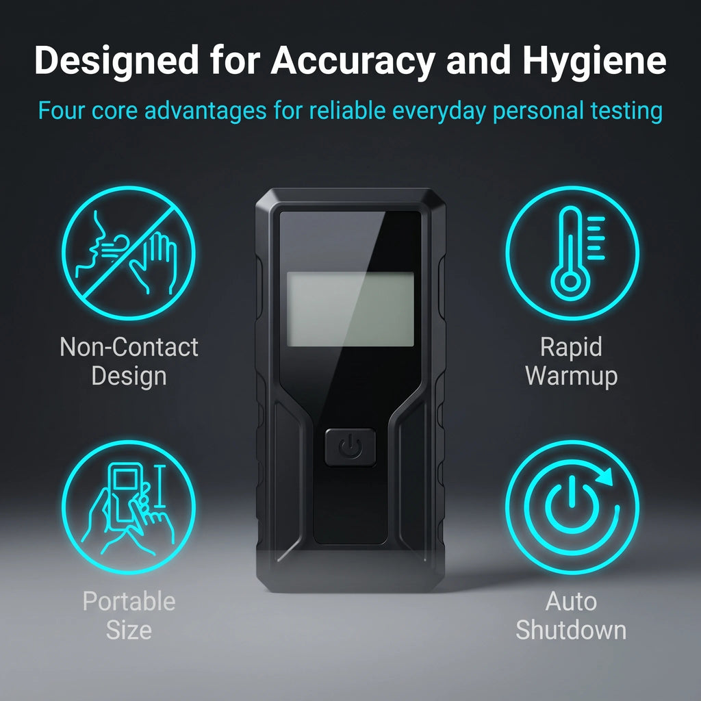 Portable LCD Screen Breathalyzer High Precision Alcohol Tester for Detecting Drunk Driving Post-Drinking Test Device