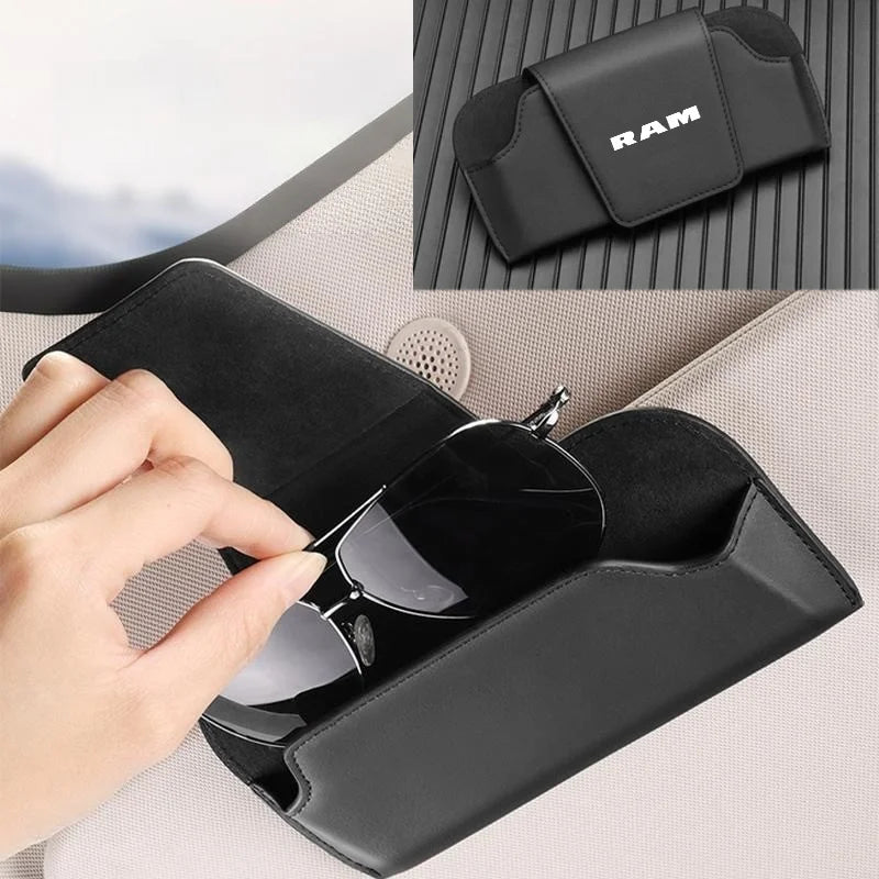 Car Sun Visor Leather Auto Sunglasses Clip Glasses Holder case Storage for RAM 1500 TRX 2500 3500 Rampage 1200 700 ProMaster EV