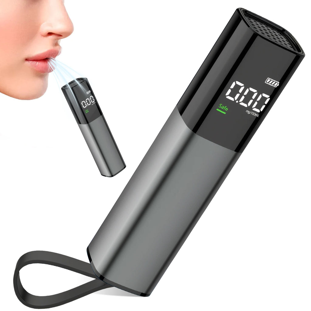 Alcohol Tester Professional High Sensitivity Breathalyzer Type-C Charging LED Display Portable Breathalyzer