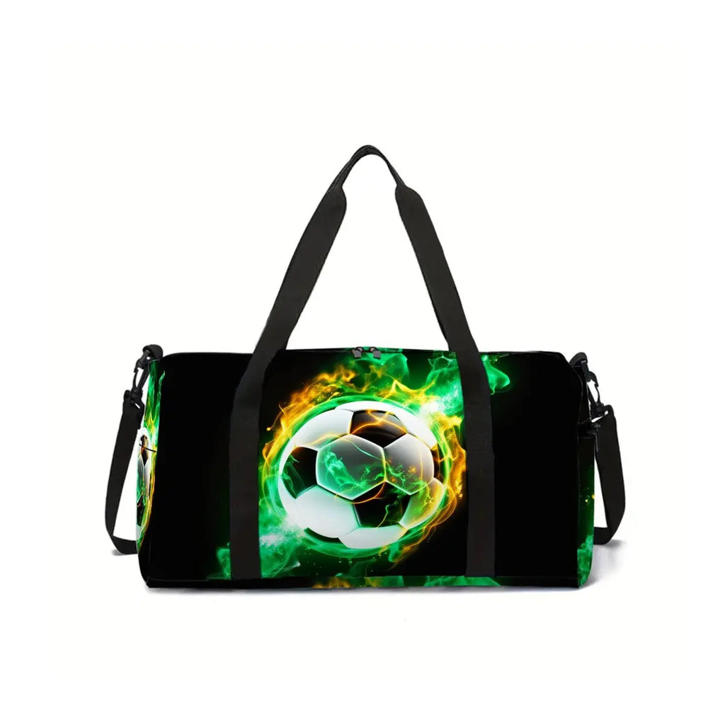 Large Travel Bag Flame Football Multi-Functional Duffle Tote Bag Handbags Waterproof Gym Bags For Boys/Girls Kids Fitness bag