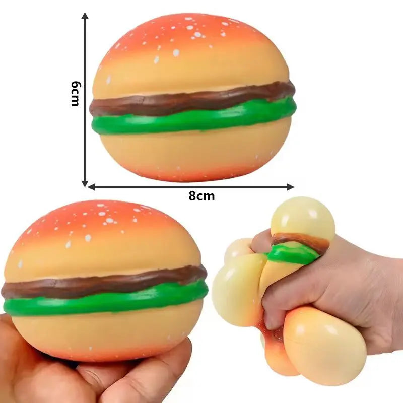 1/2/3Pcs Squishy Hamburger Stress Ball Autism Sensory Toy Stress & Anxiety Relief Toys Pinch Decompression Toy Party Gifts