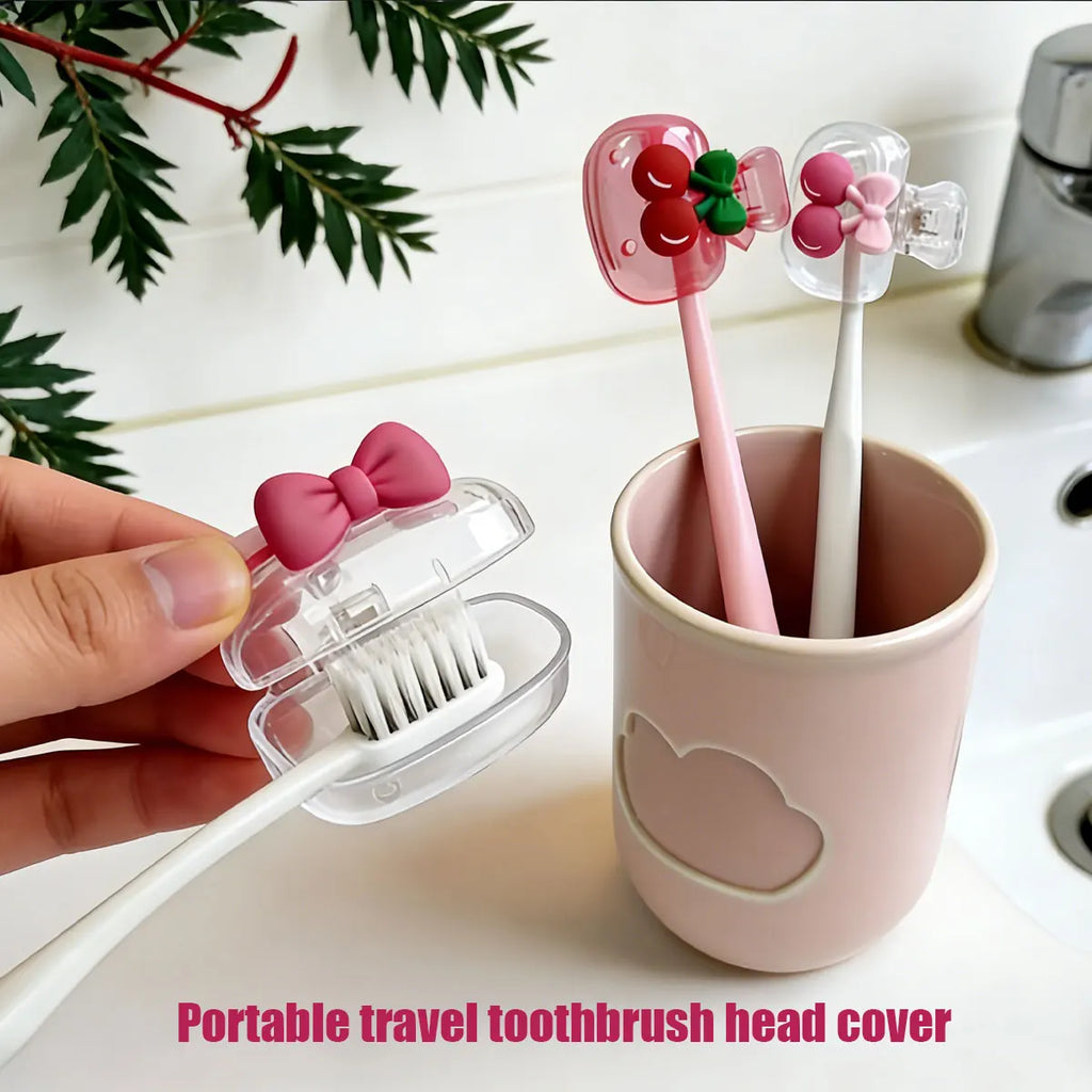 2PC Travel Toothbrush Head Covers Toothbrush Protector Cap Brush Pod Case Protective Portable Plastic Clip For Household Travel