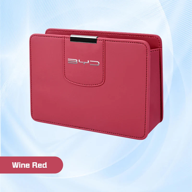 For BYD Song Plus Yuan Pro Tang EV F0 F3 Seal u DMi Han Car Leather Trash Can ,Door Garbage Bag, Seat Back Hanging Storage Box