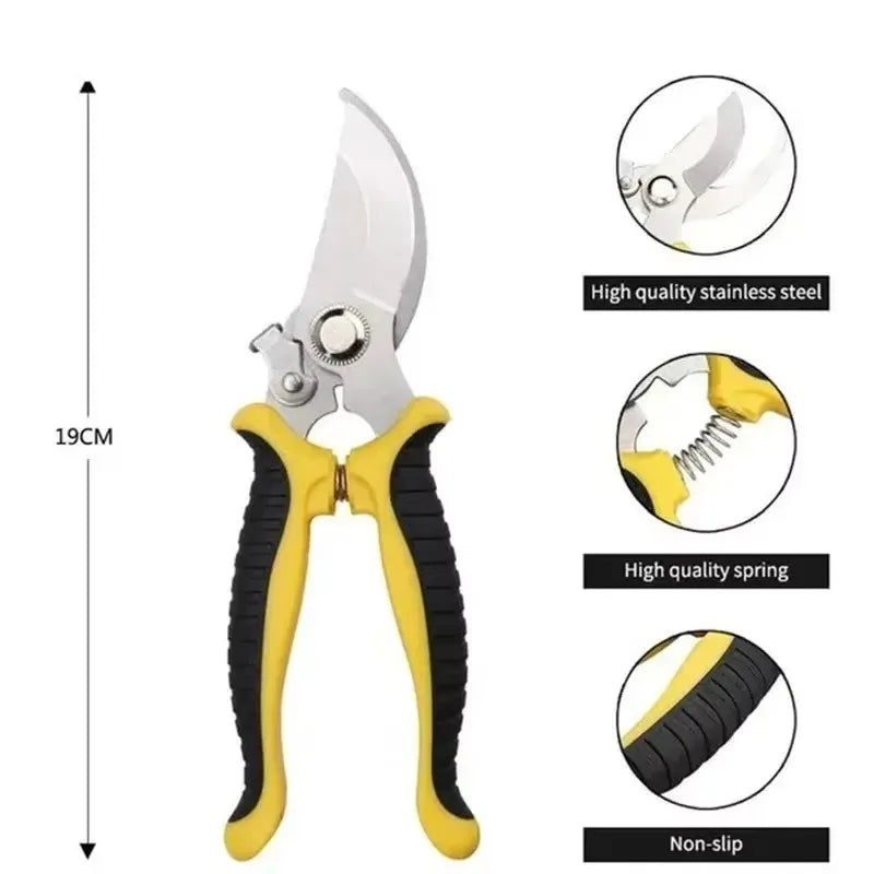Stainless Steel Gardening Shears, Multi-Purpose Pruner for Trimming, Fruit Picking & Grafting, Sharp & Durable Tool