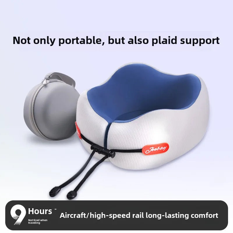 Memory Foam Ice Silk Neck Support Pillow Summer Travel Airplane U Shaped Portable Compact Pillow for Car Office Nap