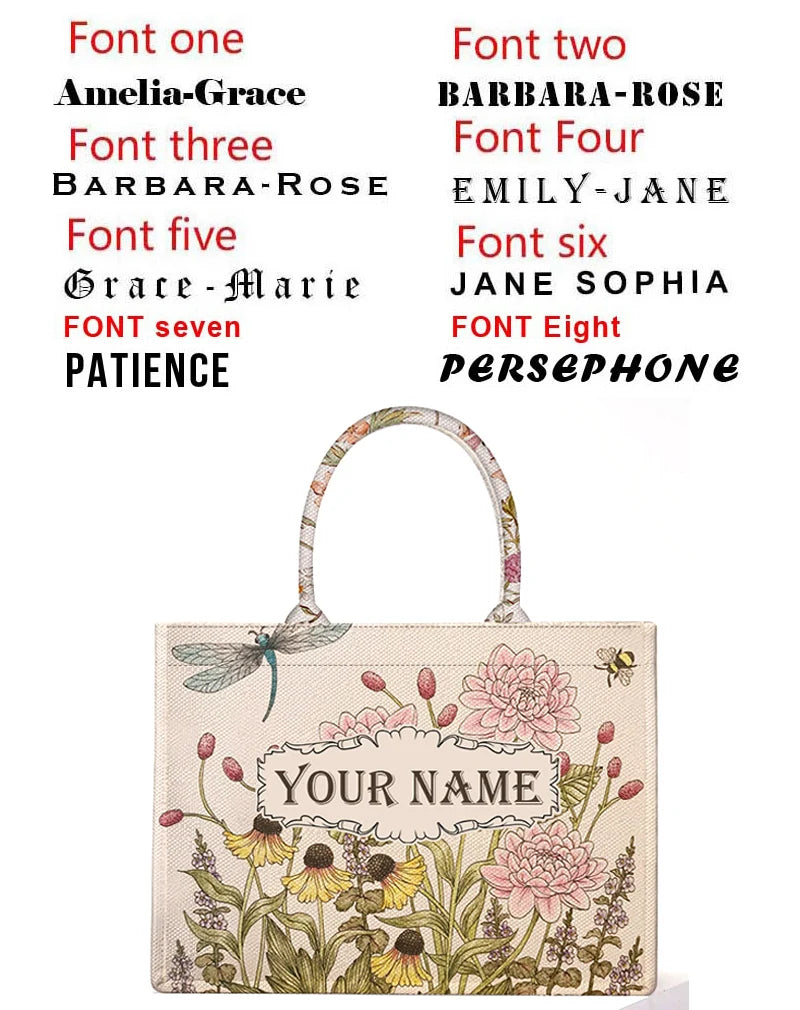 2026 New Personalized Custom Women's Tote Bag, Canvas Printed Handbag, Large Capacity Beach Bag