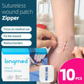 10 Pieces of Outdoor Camping Home Zipper Hemostatic Tape, Wound Closure Tape, Quick Suture Zipper Adhesive Tape, Easy to Carry