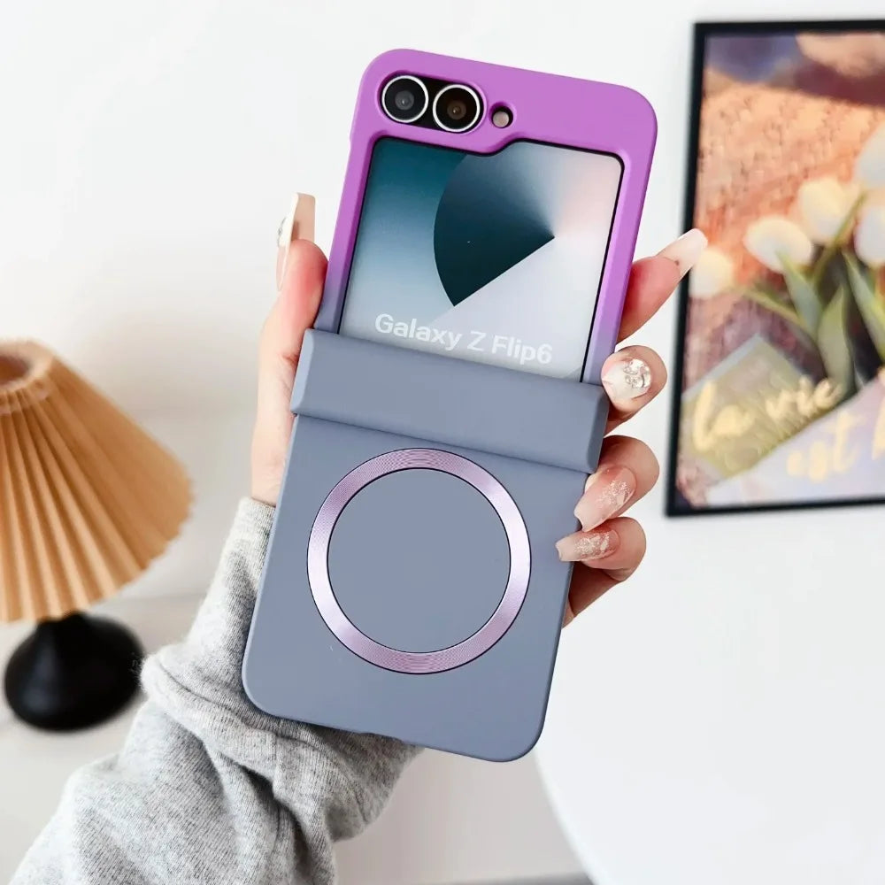 Gradient Color For Magsafe Magnetic Hinge Protection Hard Plastic Phone Case for Samsung Galaxy Z Flip 8 7 FE 6 5 4 3 5G Cover