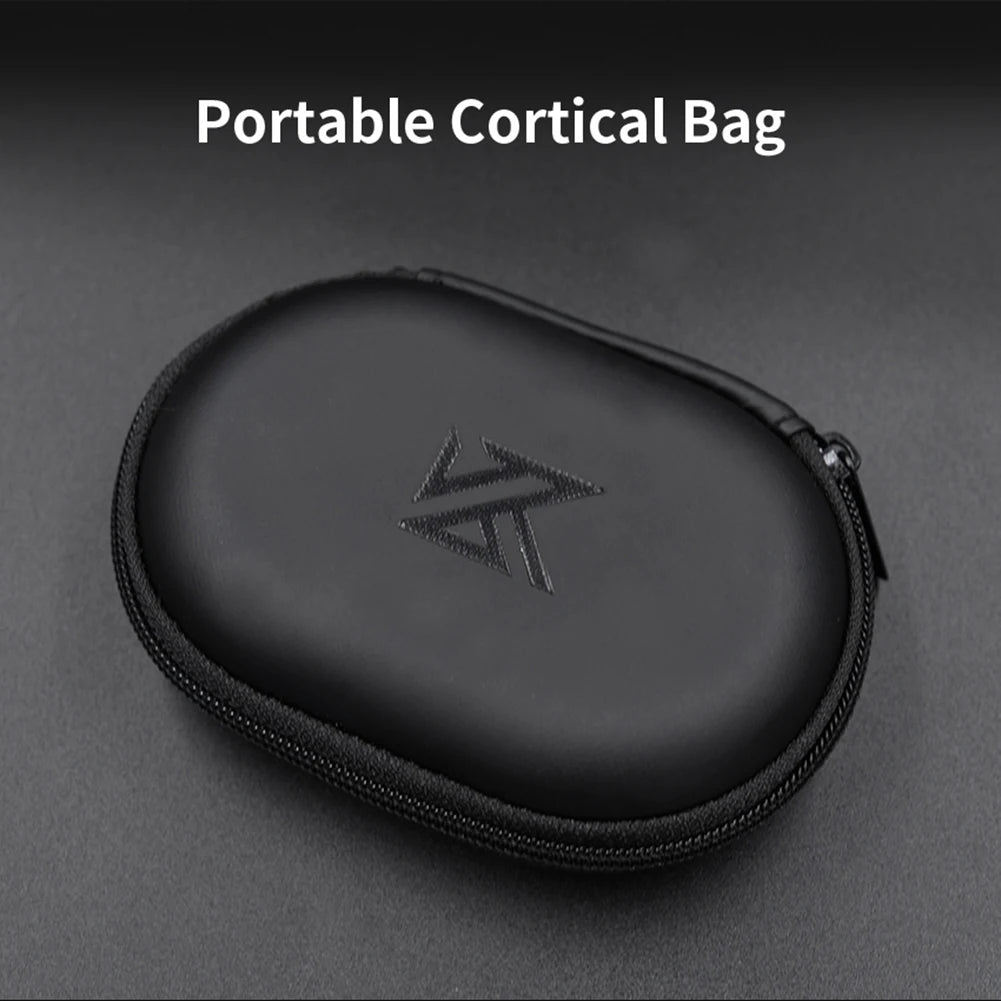 KZ Earphones Oval Storage Bag Wired Headphones PU Zipper Storage Box Portable Hold Storage Case Container for KZ BA10 AS10 ES4