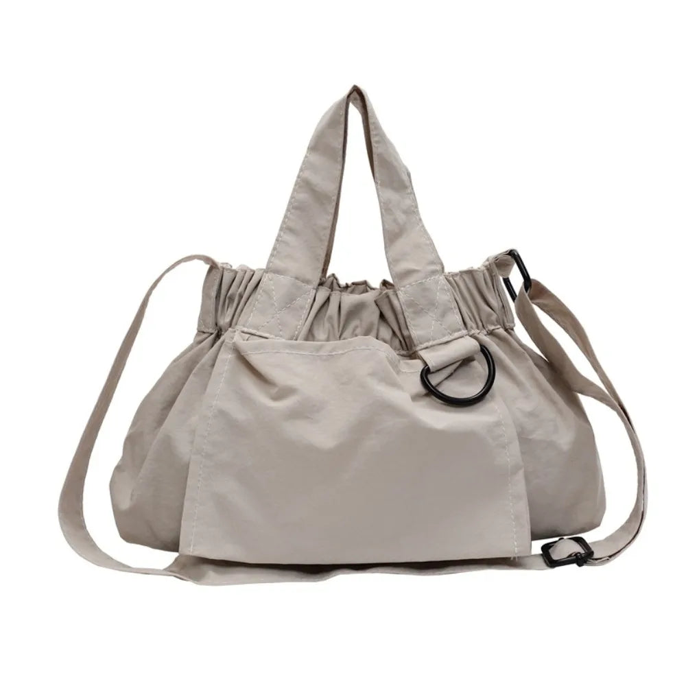 Casual Canvas Crossbody Bag Solid Color Large Capacity Shoulder Bag Portable Messenger Bags Women