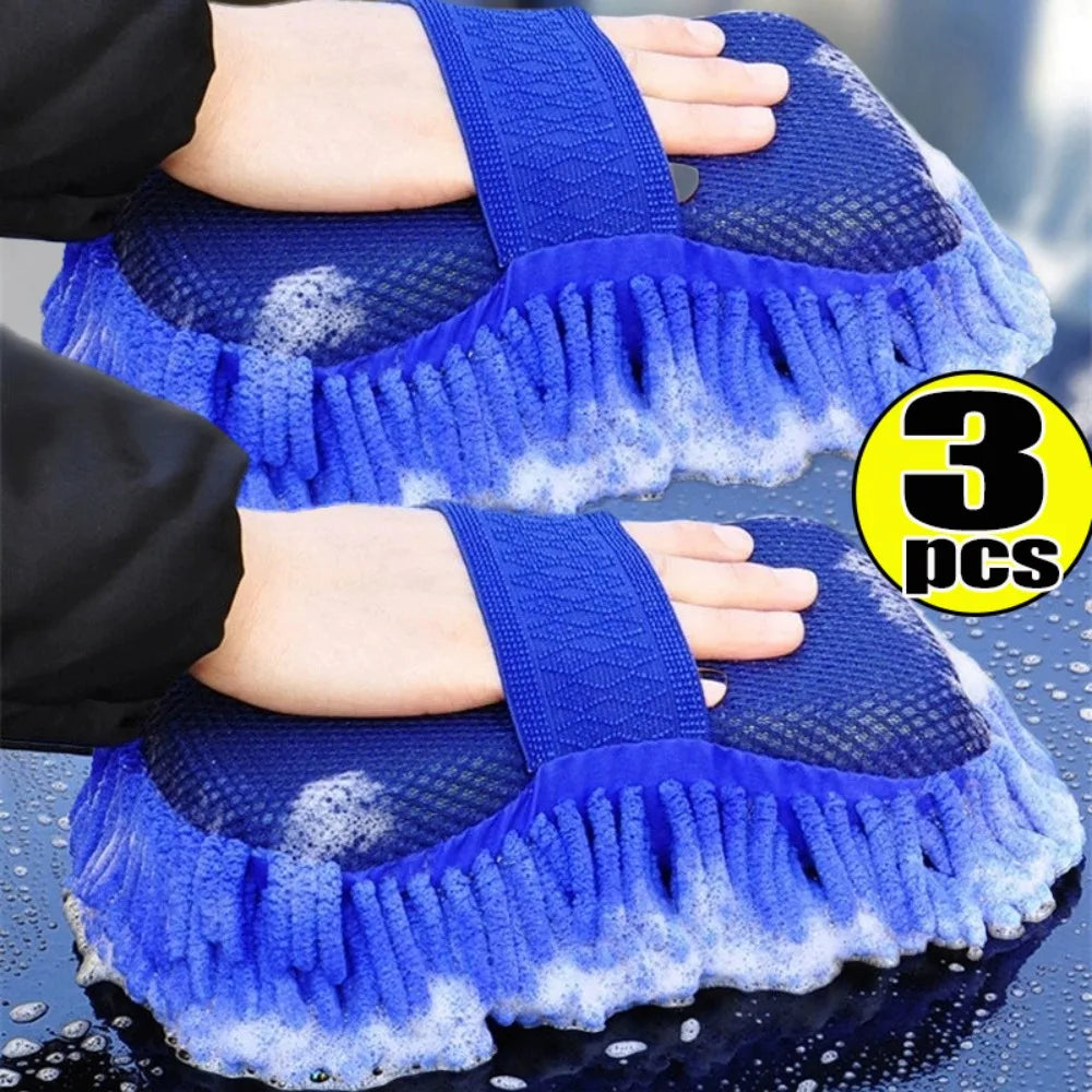 Microfiber Chenille Car Wash Sponge Scratch-Free Cleaning Brush Pad for Cars Motors Floors High Absorbency Durable Car Wash Tool