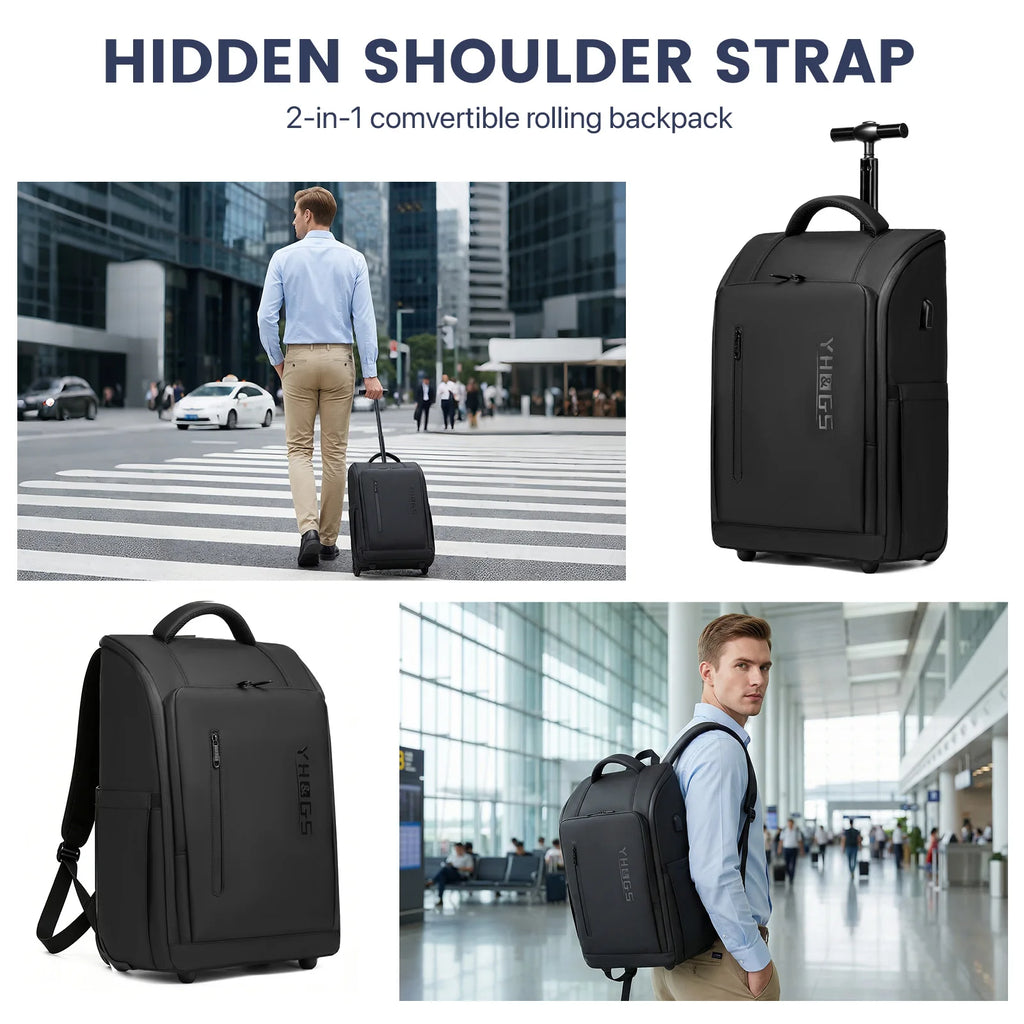 20 Inch Boarding Cabin Luggage Suitcase Rolling Luggage Backpack Women Men Carry on Travel Trolley Case with USB Business Bags